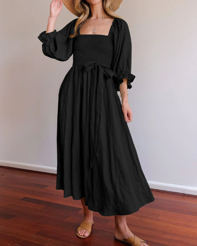 OPHELIA™ | FRENCH RUFFLE SLEEVE DRESS