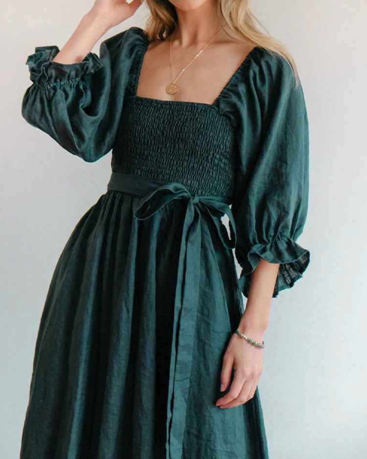 OPHELIA™ | FRENCH RUFFLE SLEEVE DRESS