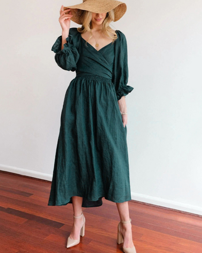 OPHELIA™ | FRENCH RUFFLE SLEEVE DRESS