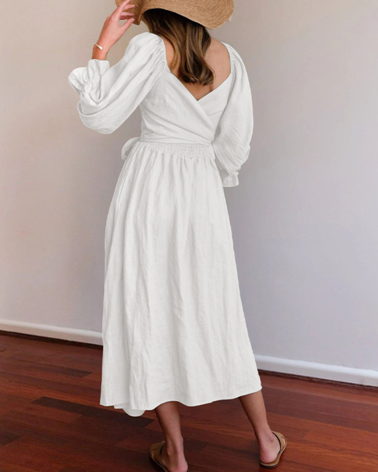 OPHELIA™ | FRENCH RUFFLE SLEEVE DRESS