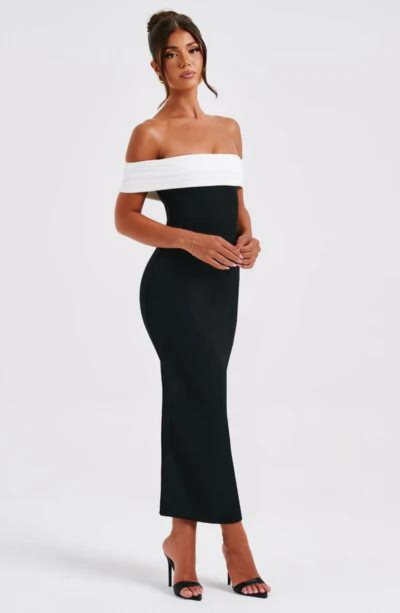 REBECCA™ | OFF-SHOULDER FITTED DRESS