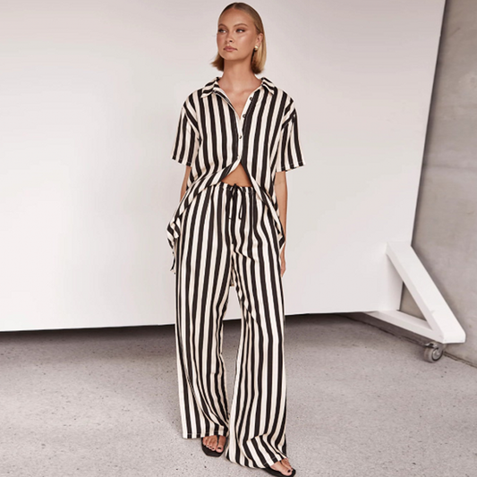 CLARA™ | STRIPED SHIRT AND PANTS SET