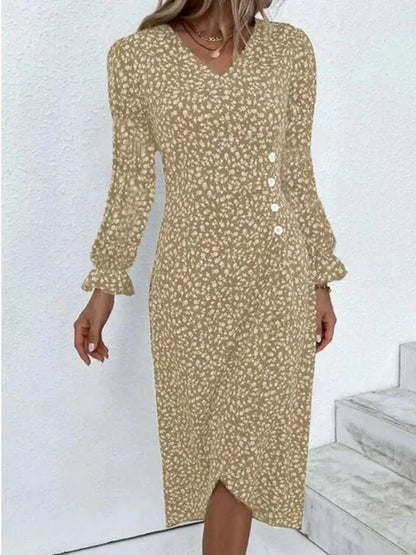 ELIANA™ | LONG SLEEVE DRESS WITH FLORAL PATTERN