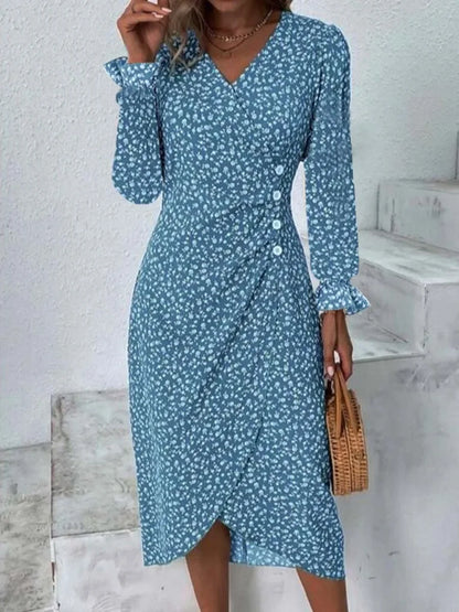 ELIANA™ | LONG SLEEVE DRESS WITH FLORAL PATTERN