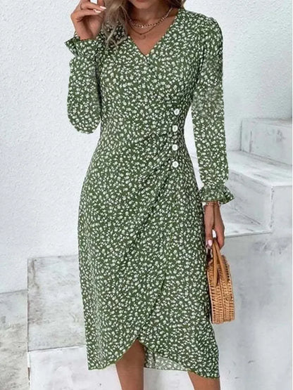 ELIANA™ | LONG SLEEVE DRESS WITH FLORAL PATTERN