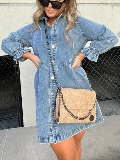 WILLOW™ | LONG-SLEEVE DENIM DRESS