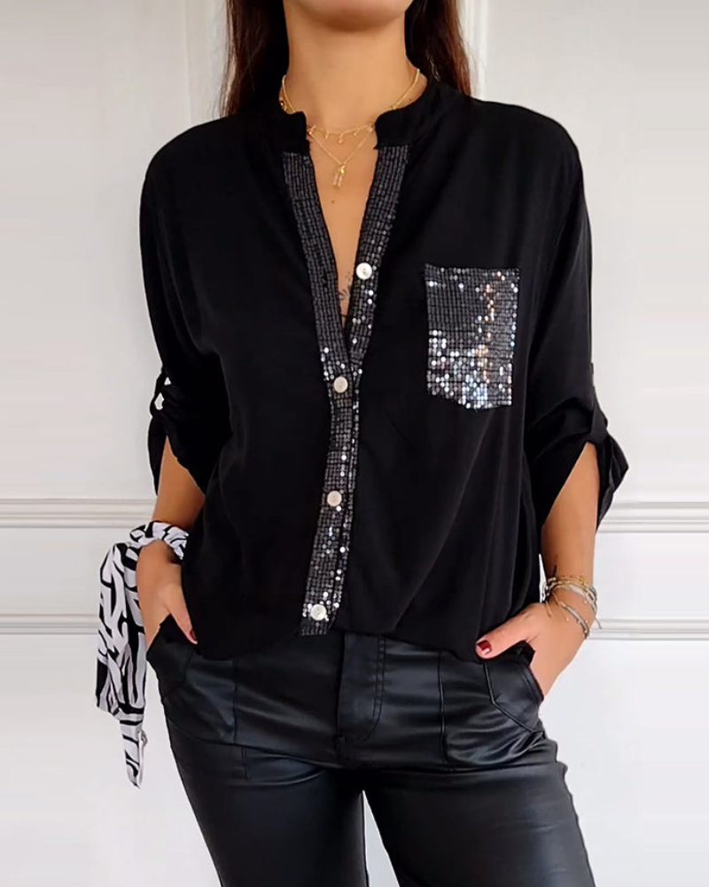 FERNA™ | CASUAL SEQUIN TOP