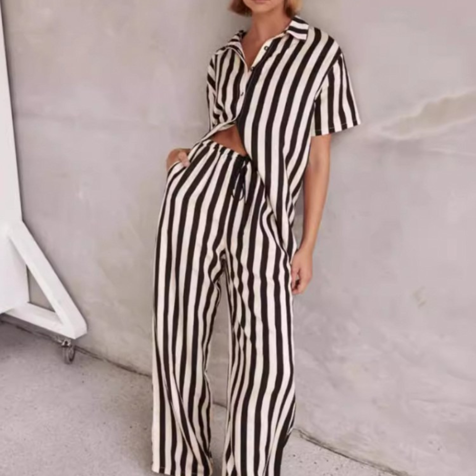 CLARA™ | STRIPED SHIRT AND PANTS SET