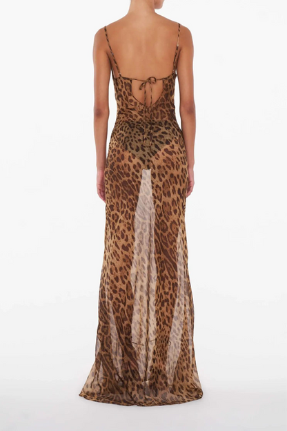 ASUNTA™ | MAXI DRESS WITH LEOPARD PRINT