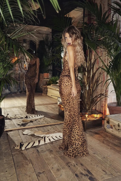 ASUNTA™ | MAXI DRESS WITH LEOPARD PRINT