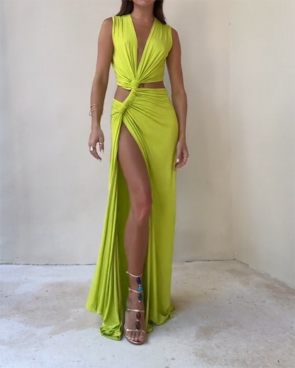 AUDREY™ | MAXI DRESS WITH SIDE SLIT