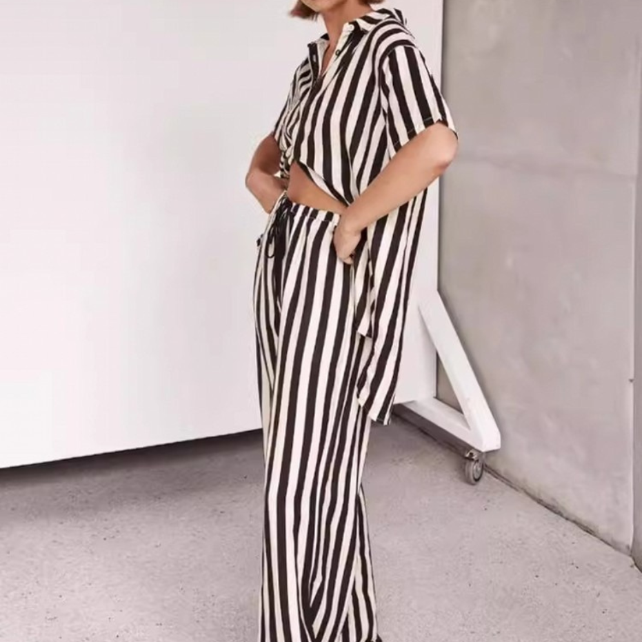 CLARA™ | STRIPED SHIRT AND PANTS SET