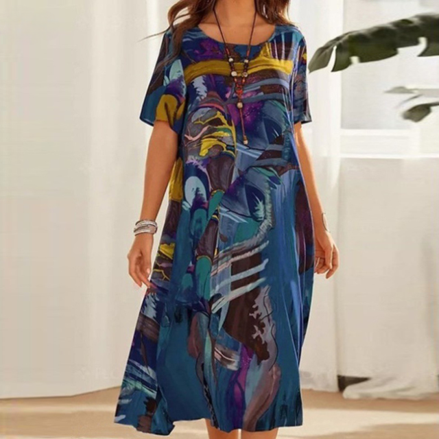 BERTA™ | DRESS WITH FANCY PRINT