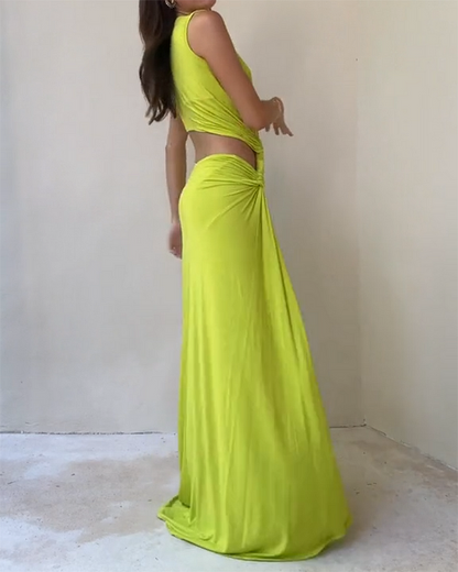 AUDREY™ | MAXI DRESS WITH SIDE SLIT