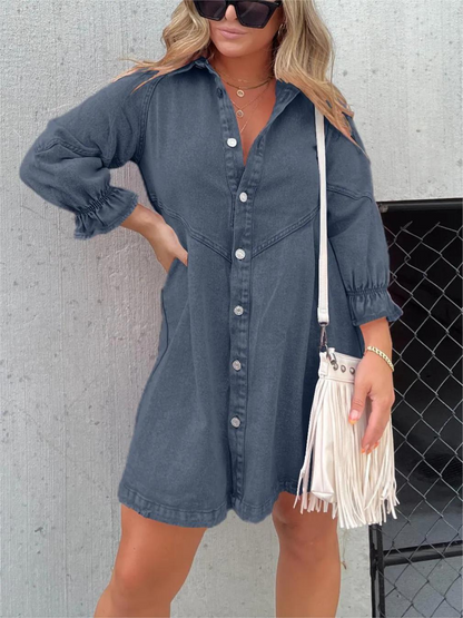 WILLOW™ | LONG-SLEEVE DENIM DRESS