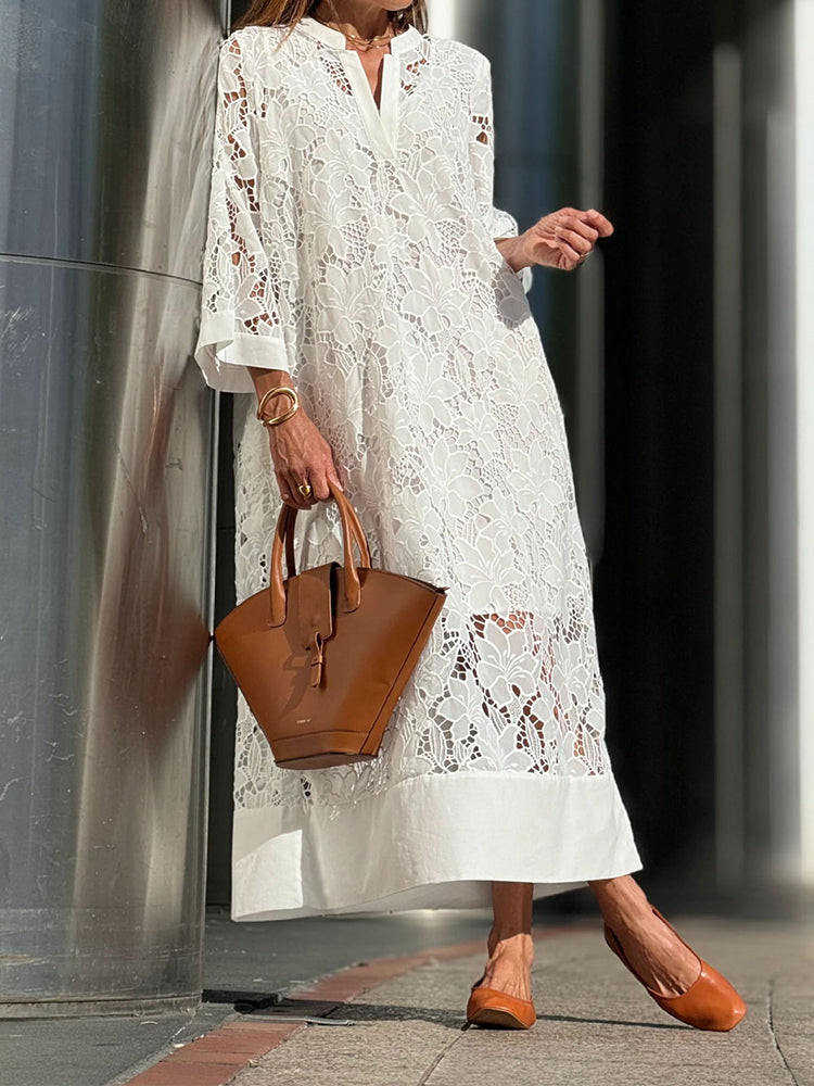 MERCI™ | LONG-SLEEVED LACE DRESS