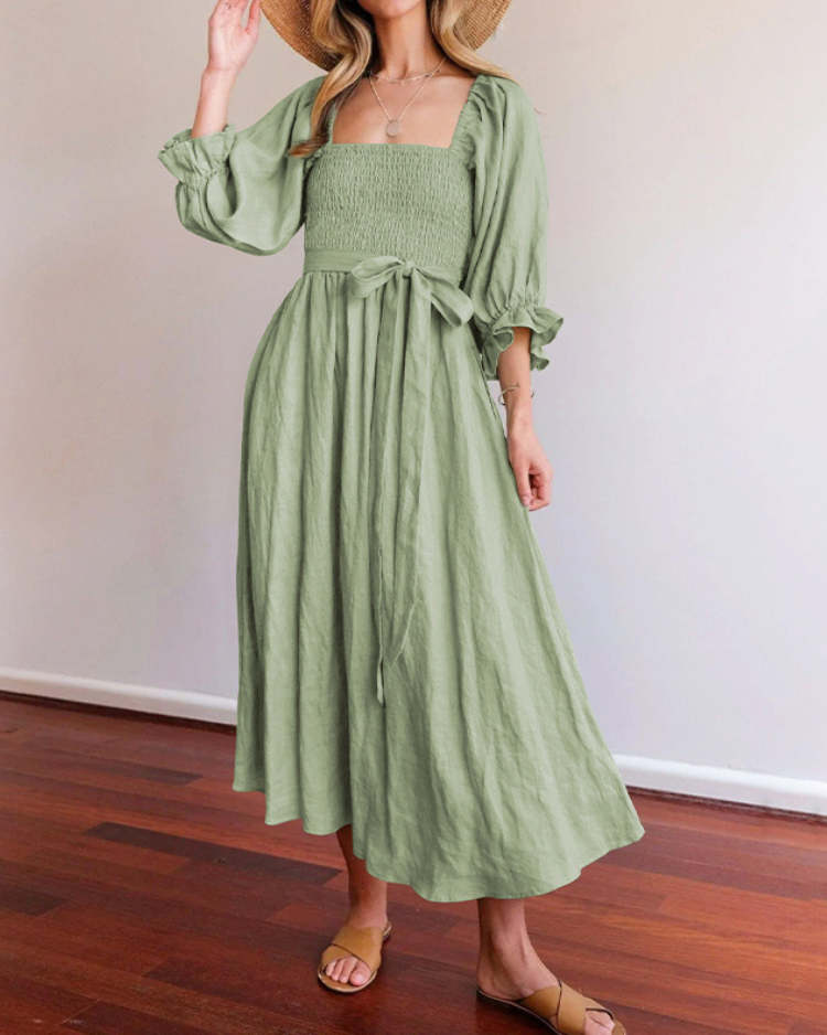 OPHELIA™ | FRENCH RUFFLE SLEEVE DRESS