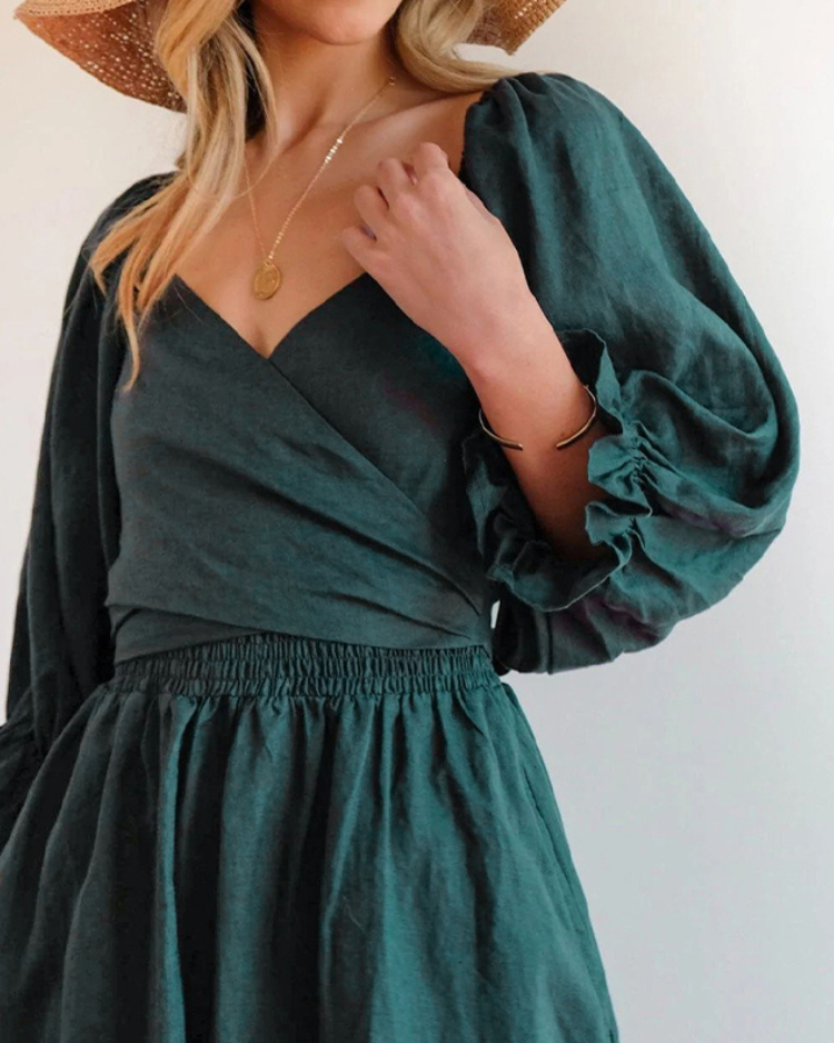 OPHELIA™ | FRENCH RUFFLE SLEEVE DRESS