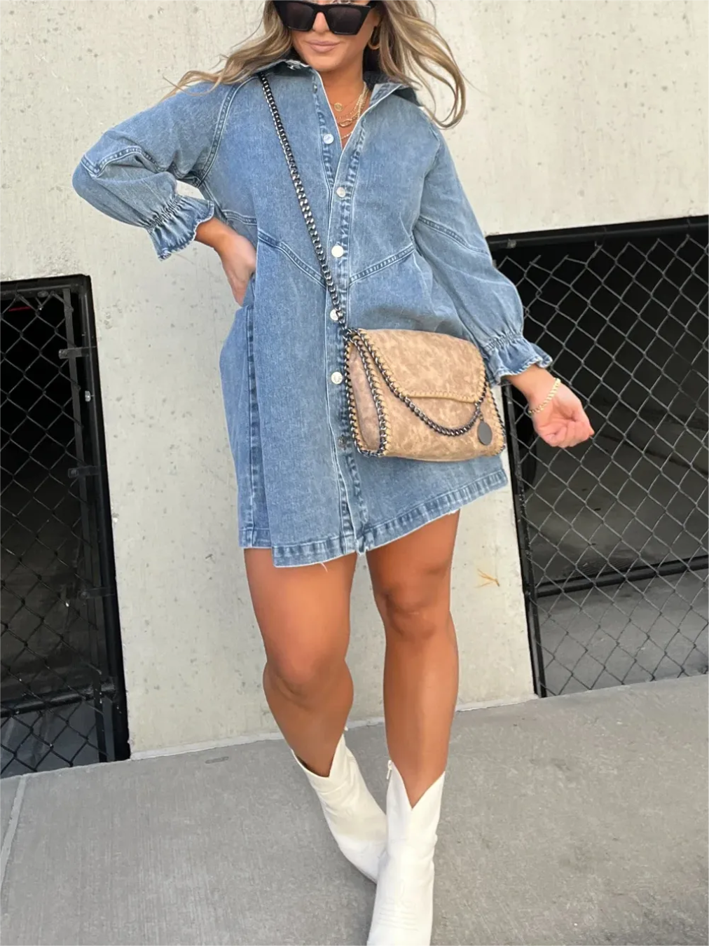 WILLOW™ | LONG-SLEEVE DENIM DRESS