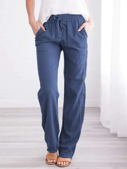 NOVA™ | LOOSE LINEN STRAIGHT-LEG PANTS