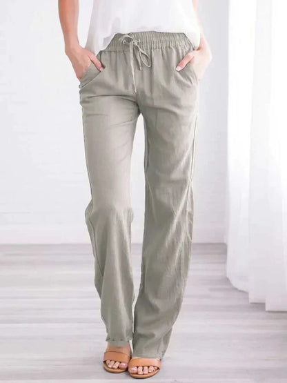 NOVA™ | LOOSE LINEN STRAIGHT-LEG PANTS