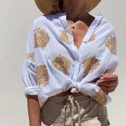 JENNA™ | EMBROIDERED SUMMER BLOUSE