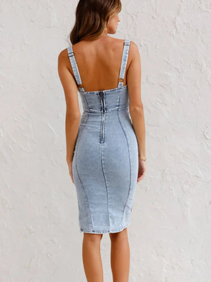 LENA - JEANS DRESS WITH ADJUSTABLE STRAPS