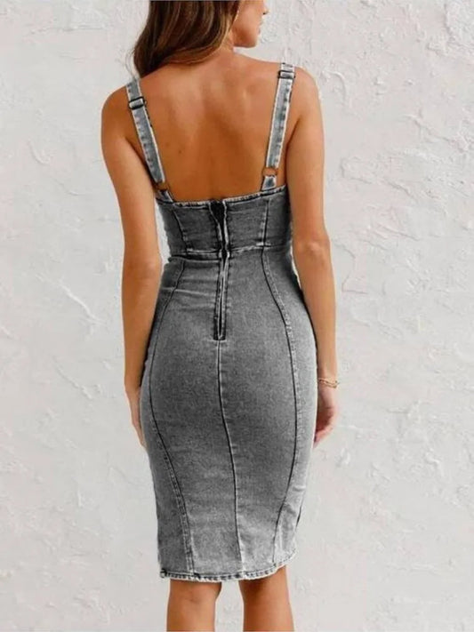 LENA - JEANS DRESS WITH ADJUSTABLE STRAPS