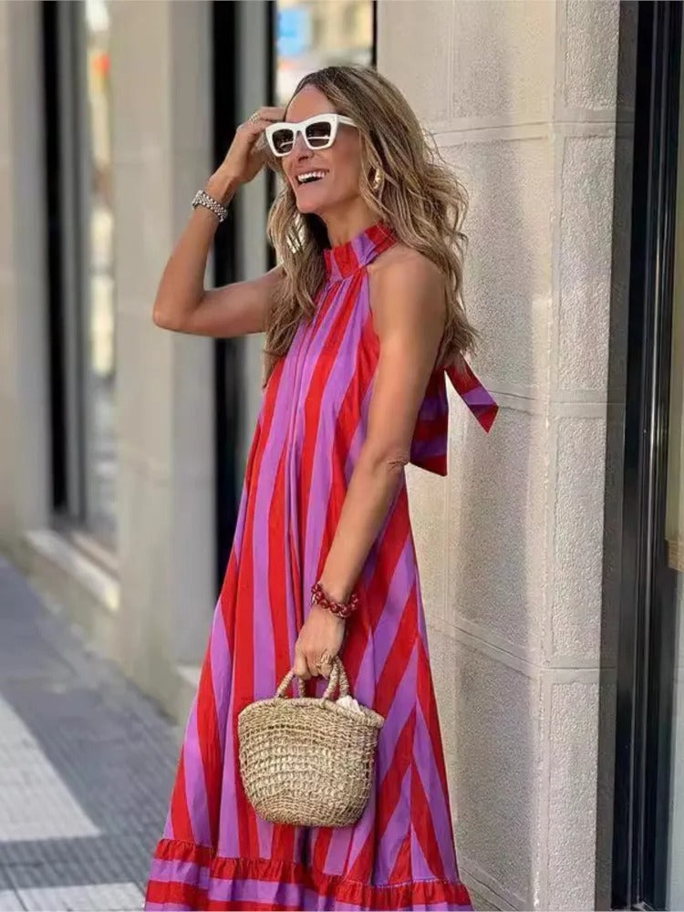 EVELYN™ | STRIPED MAXI DRESS