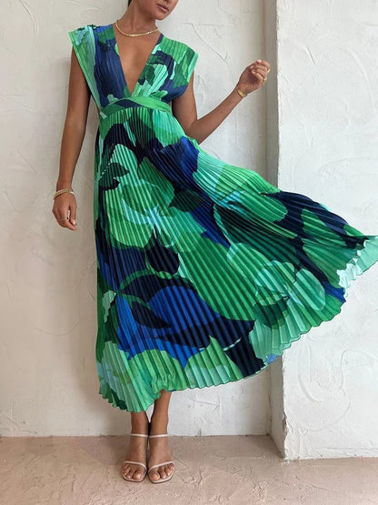 SKY™ | PLEATED MAXI DRESS