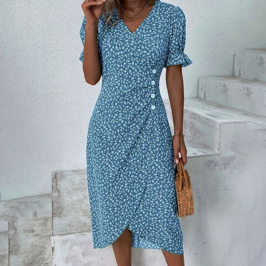 EMILIA™ | MIDI DRESS WITH FLORAL PATTERN